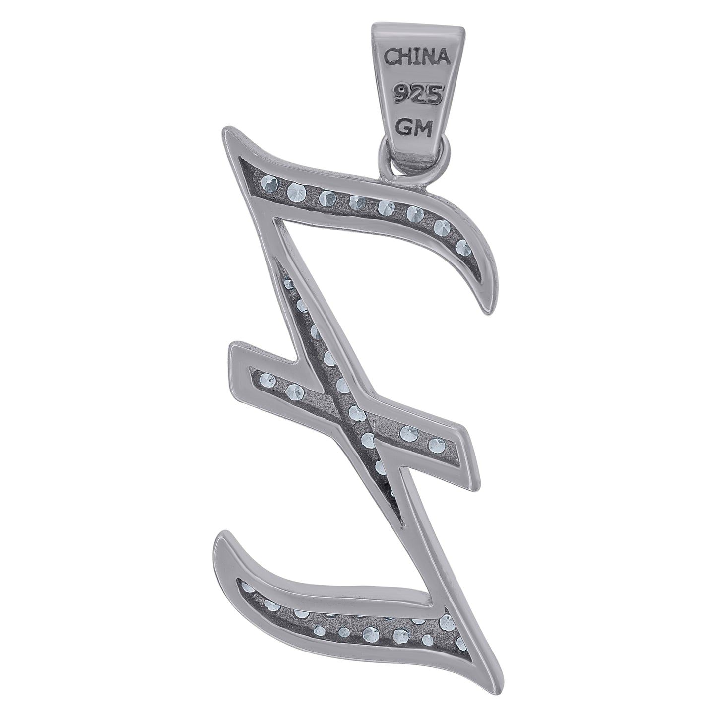 925 Sterling Silver Initial Letter "Z" Pendant