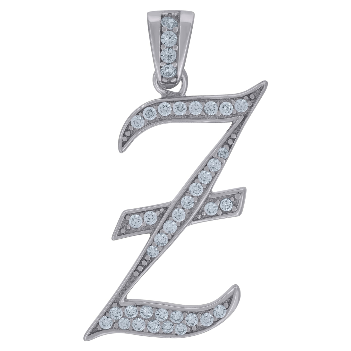 925 Sterling Silver Initial Letter "Z" Pendant