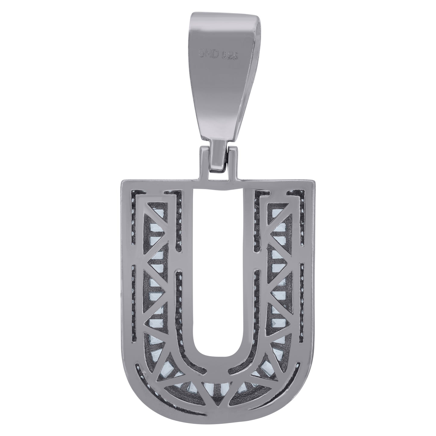 925 Sterling Silver Initial Letter "U" Pendant