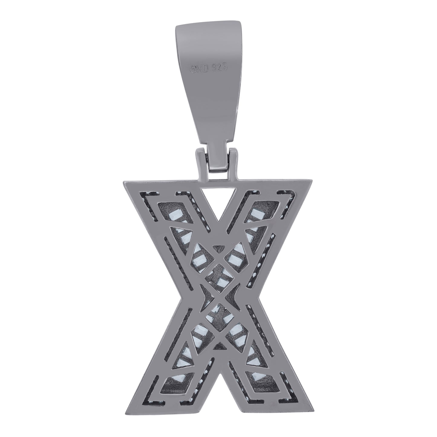 925 Sterling Silver Initial Letter "X" Pendant