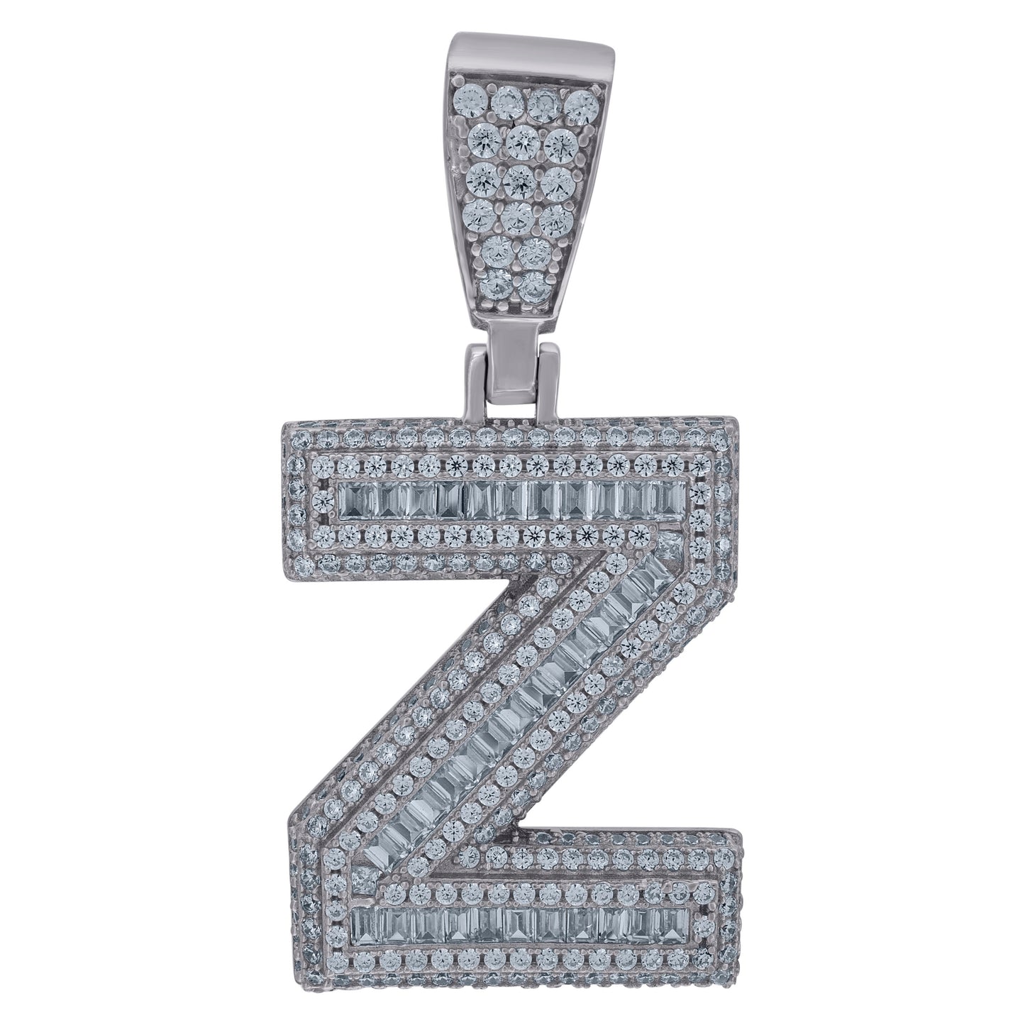 925 Sterling Silver Initial Letter "Z" Pendant