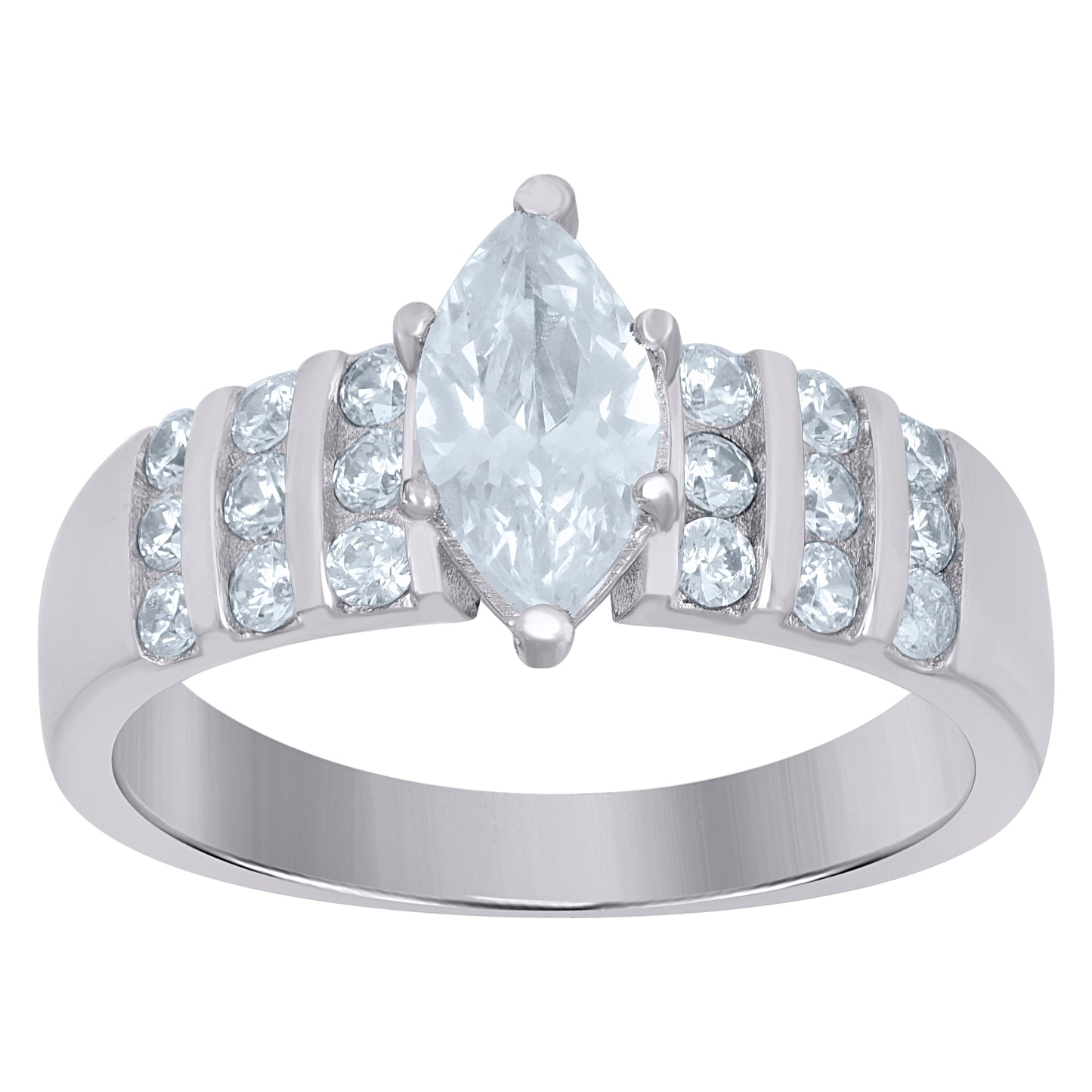 925 Sterling Silver Cz Ring S6-S9