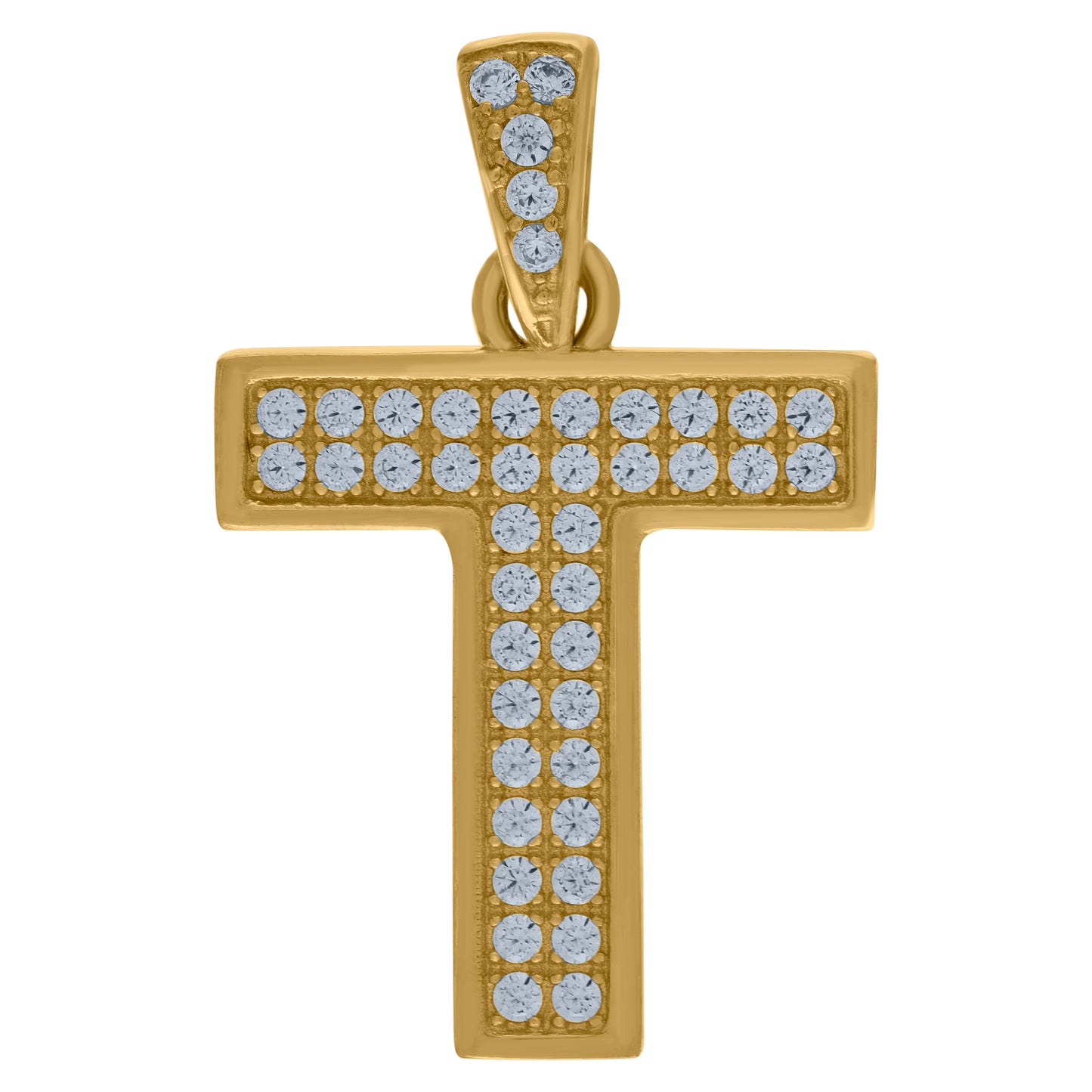 10Kt Gold Initial Letter Pendant "T"