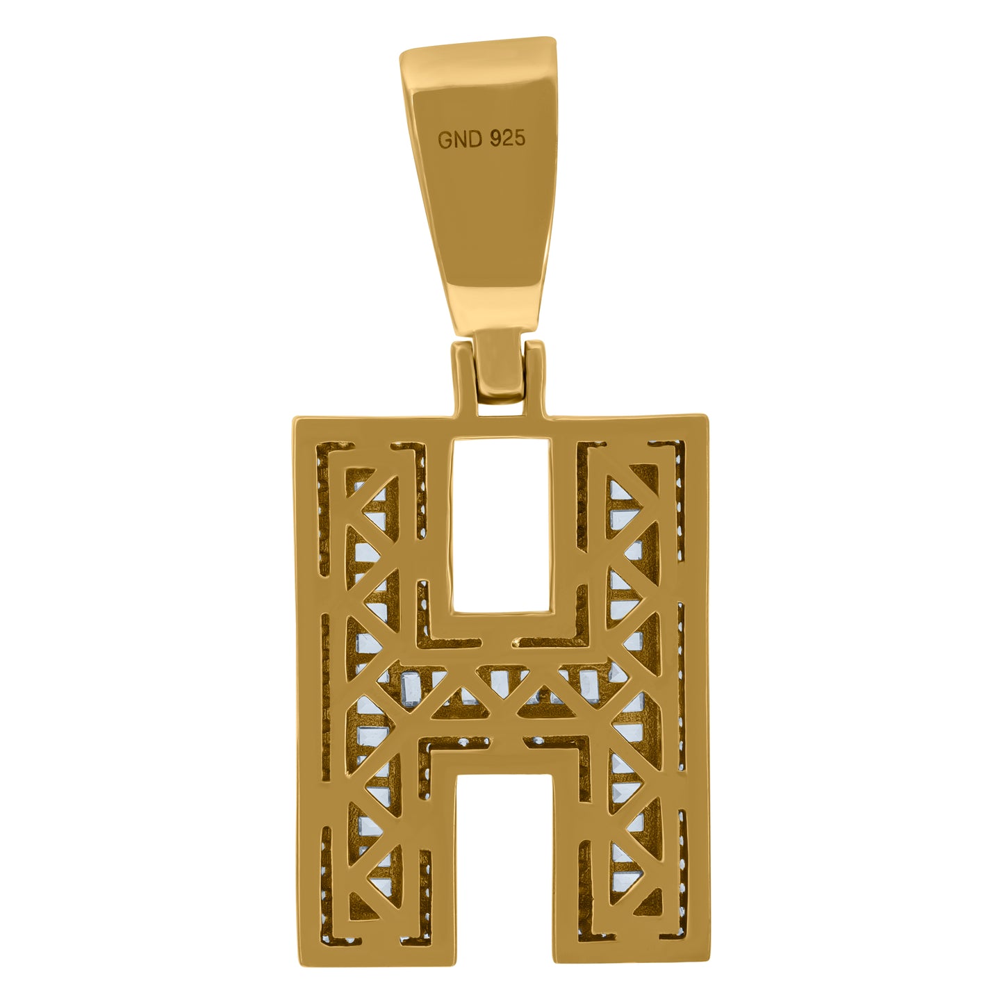 925 Sterling Silver Initial Letter "H" Pendant