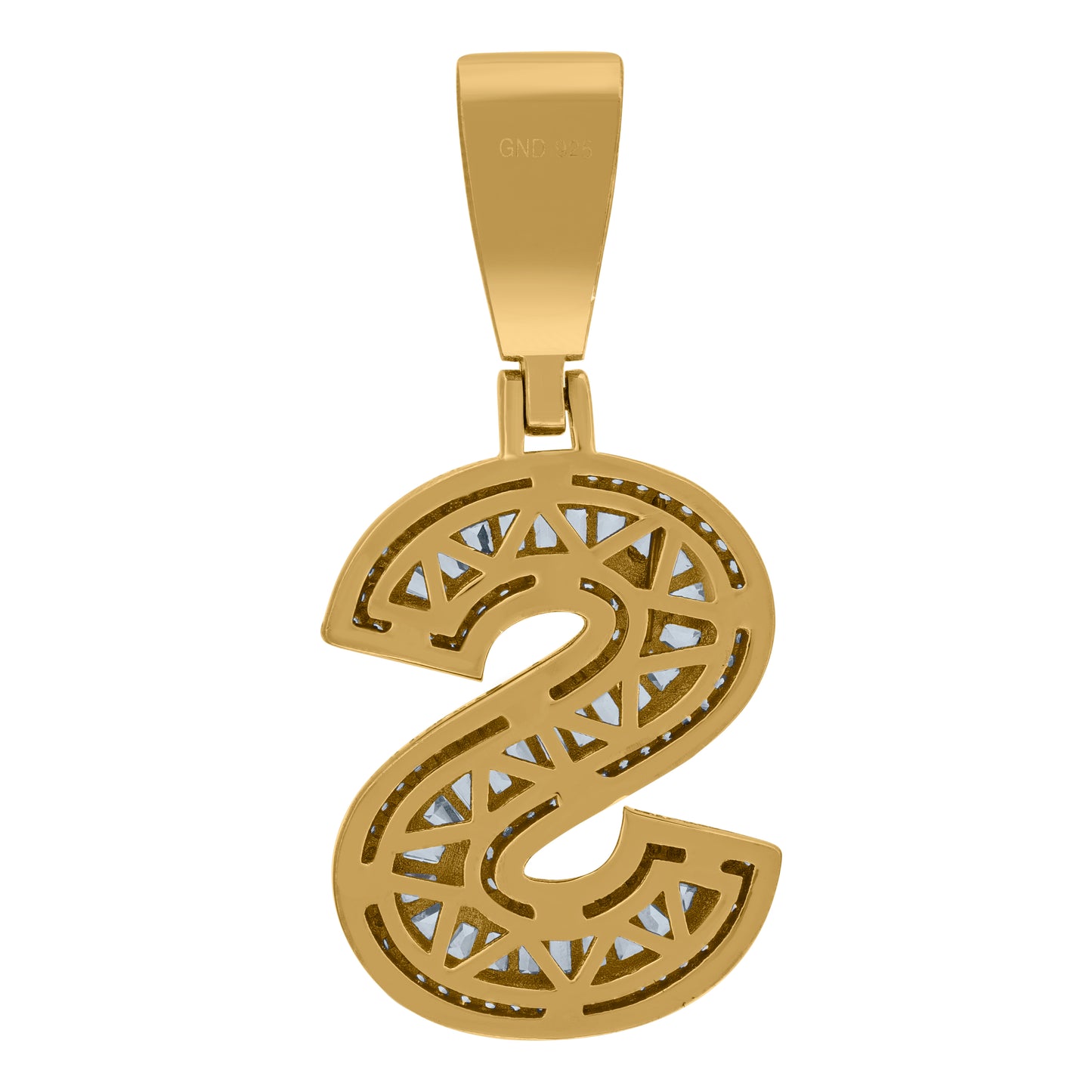 925 Sterling Silver Cz Initial Letter "S" Pendant