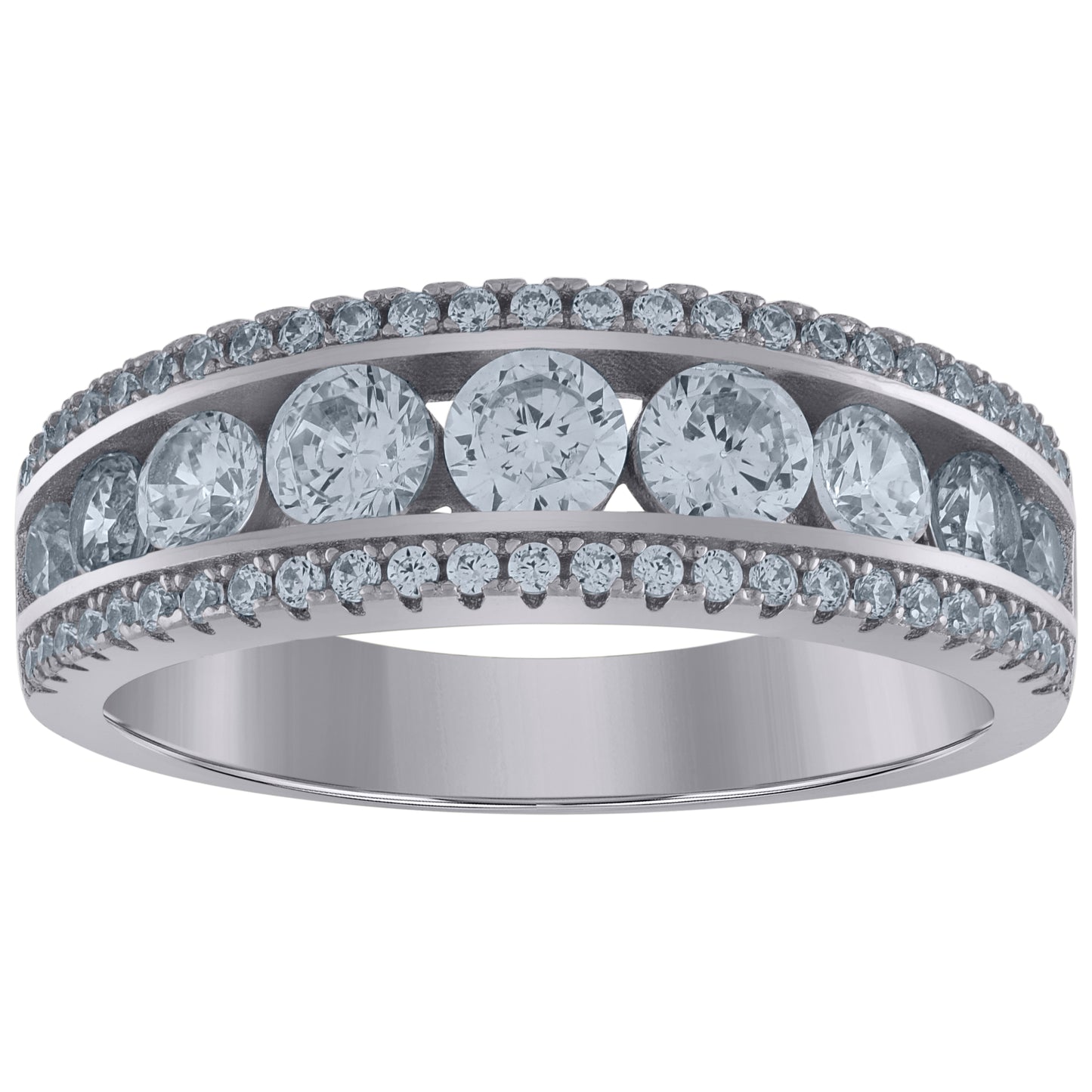 925 Sterling Silver Cz Ring S7