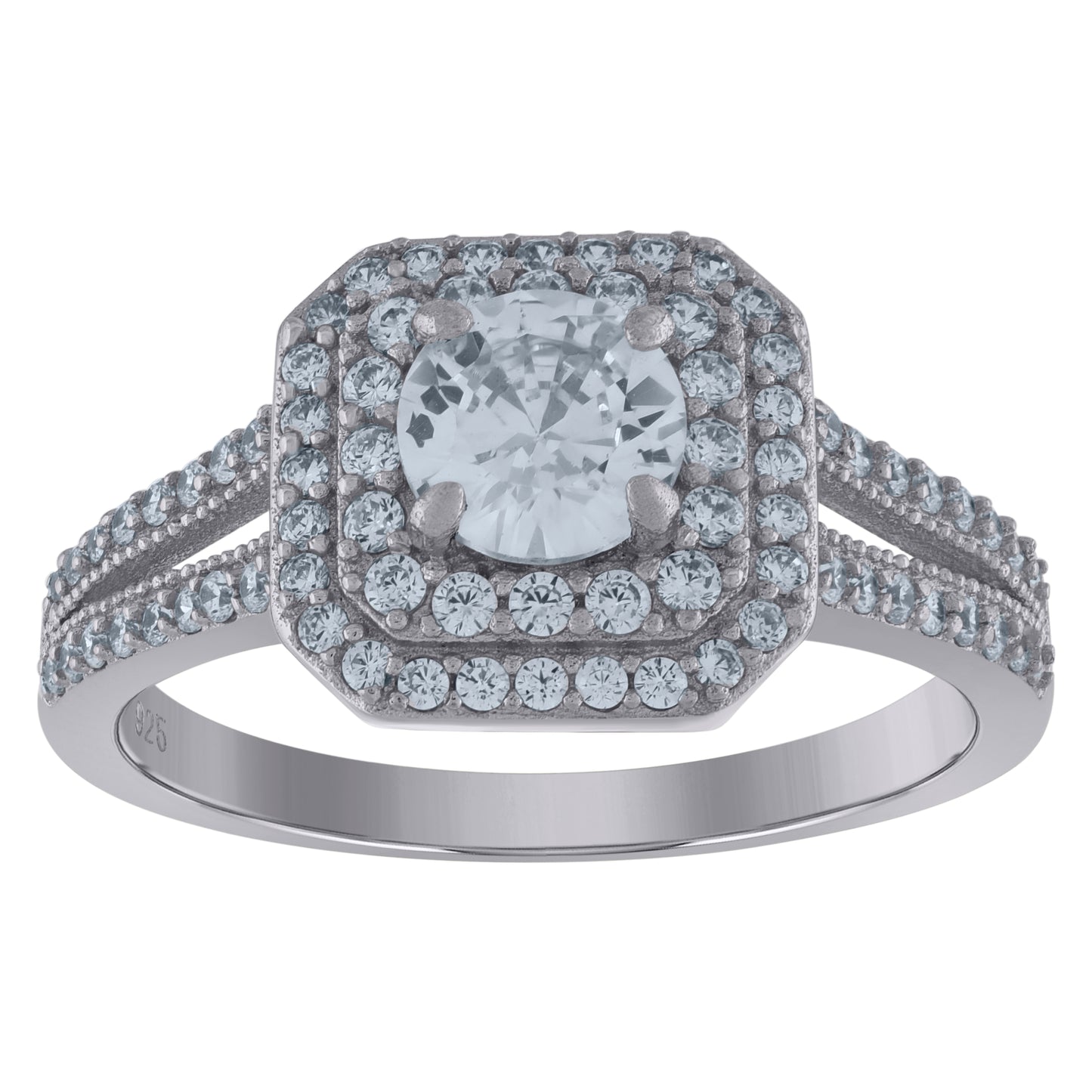 925 Sterling Silver Cz Ring S6