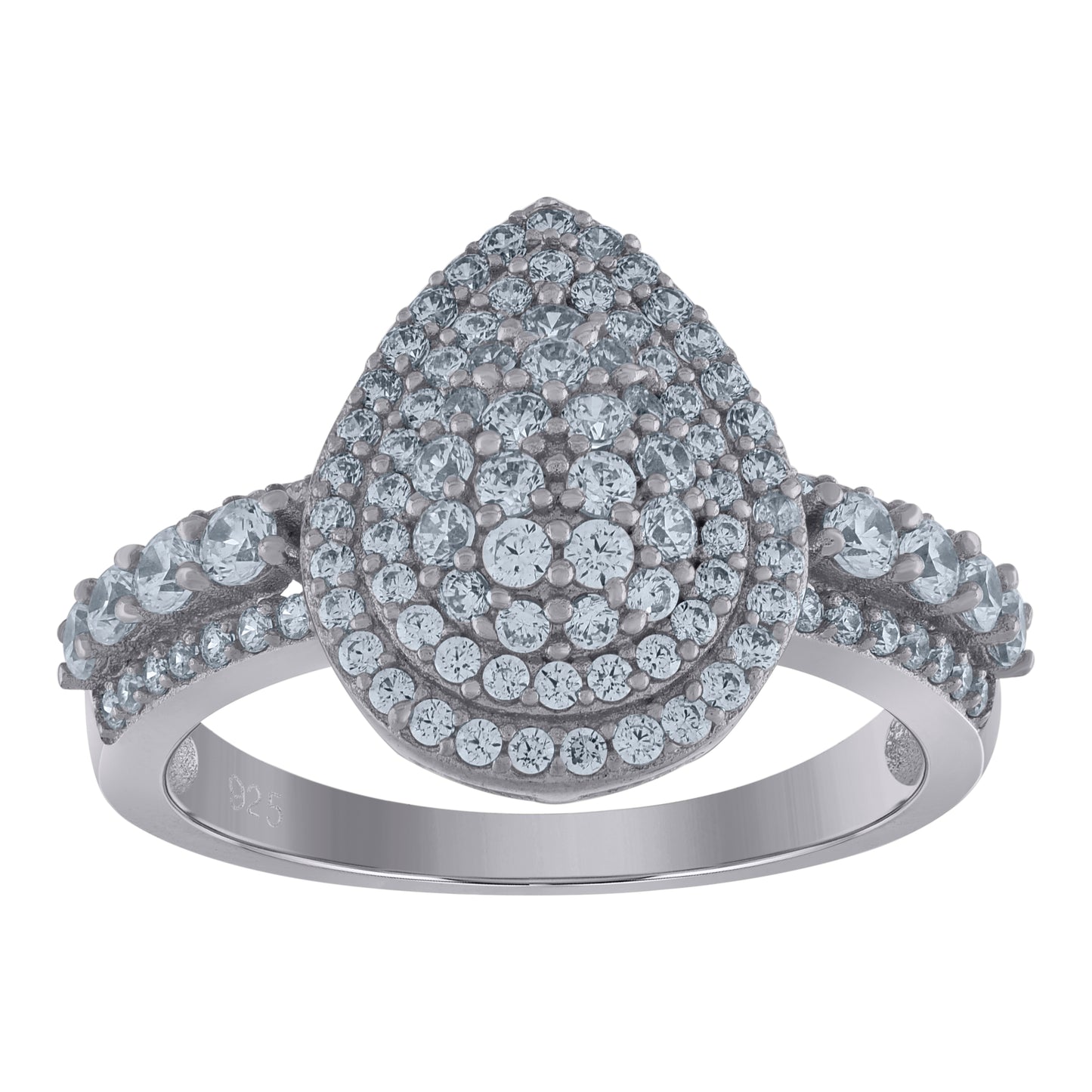 925 Sterling Silver Cz Ring S6