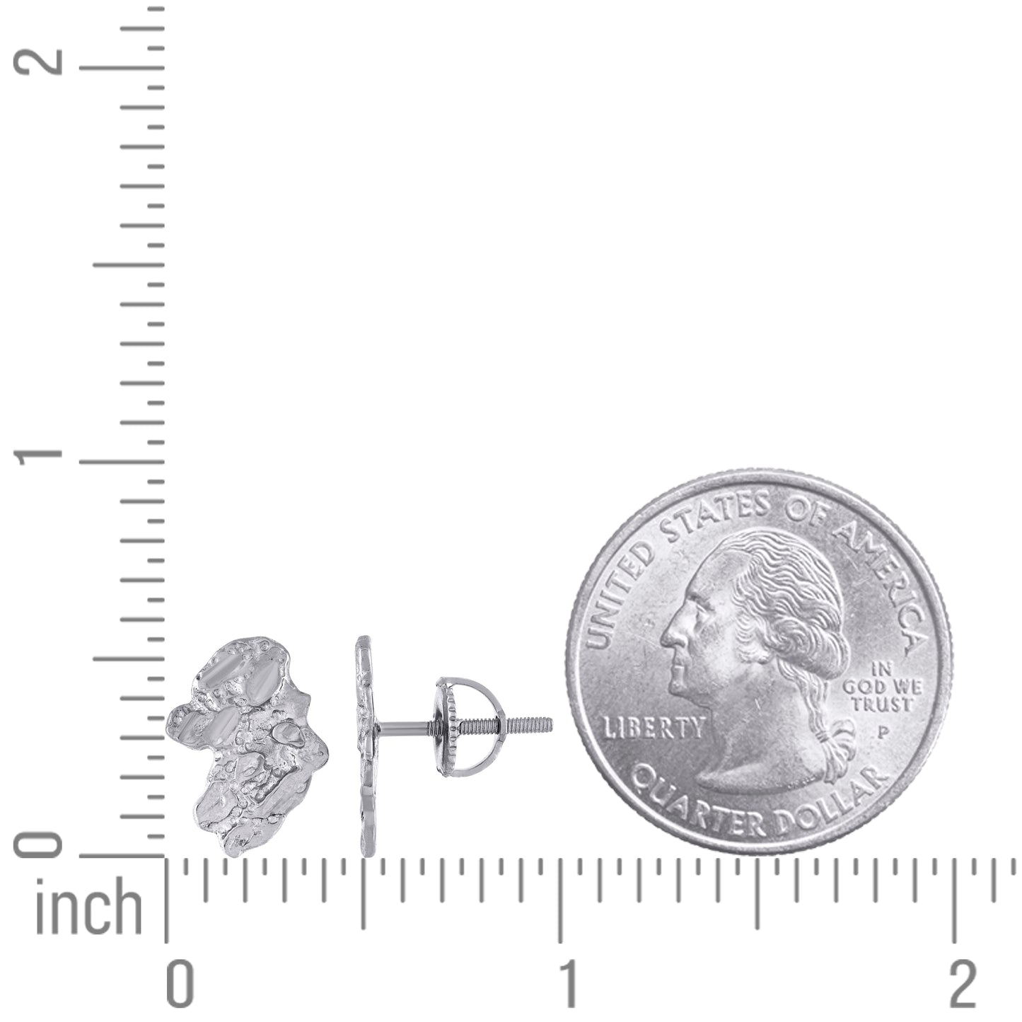 925 Sterling Silver Nugget Earrings