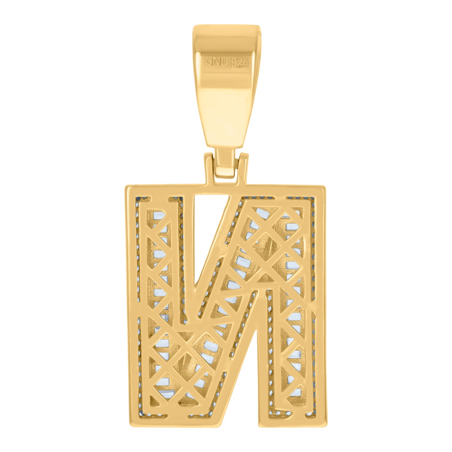 925 Sterling Silver Initial Letter "N" Pendant