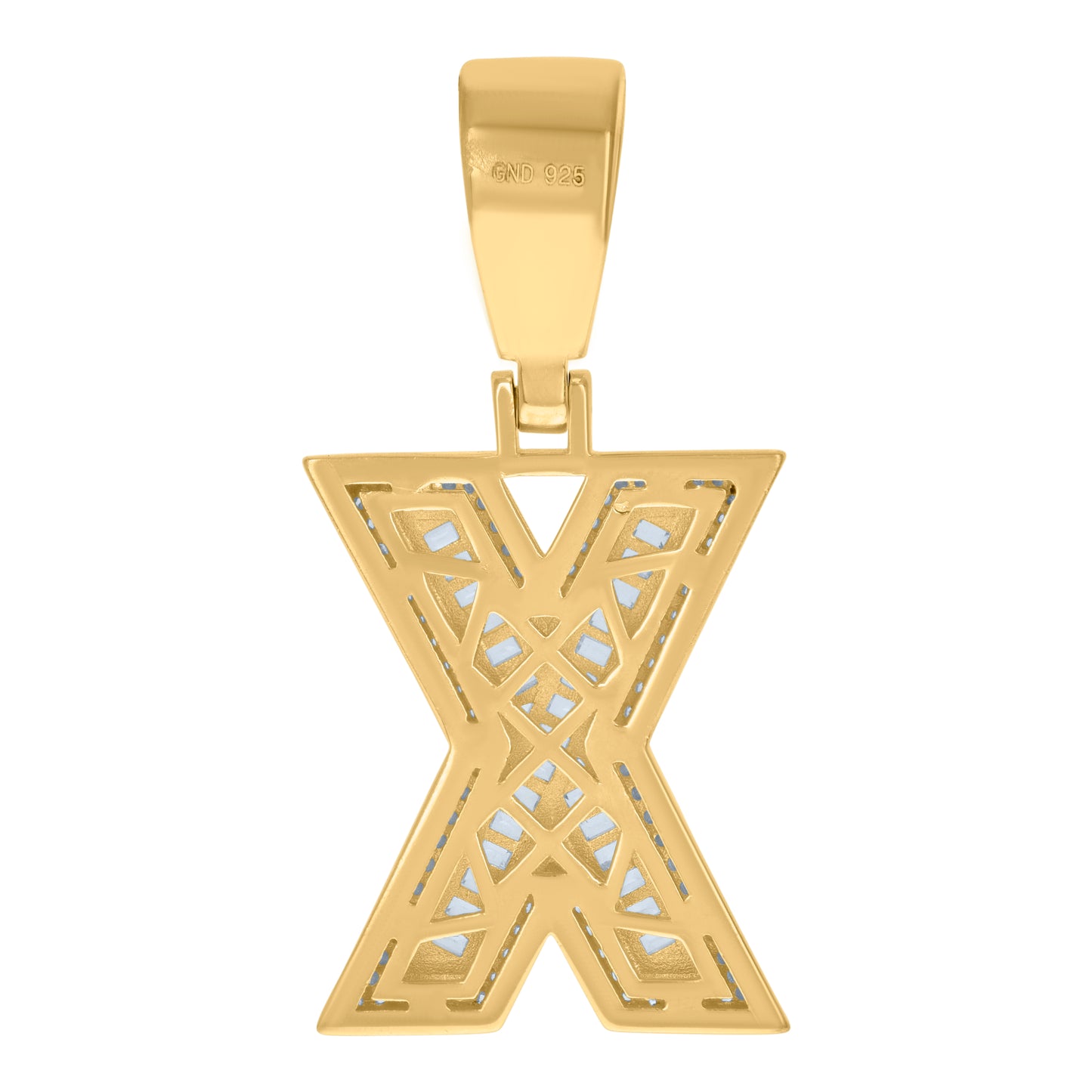 925 Sterling Silver Initial Letter "X" Pendant