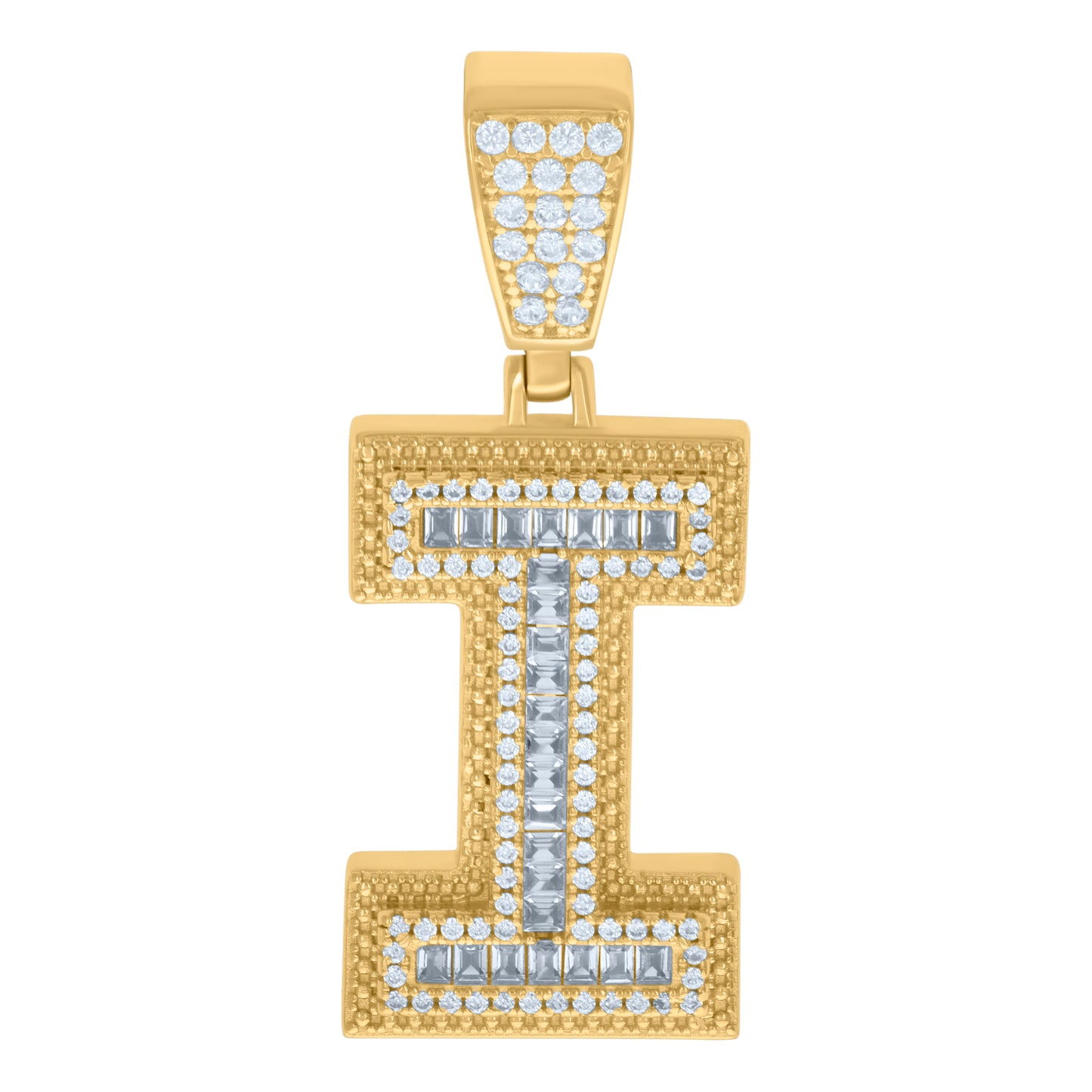 925 Sterling Silver Initial Letter "I" Pendant