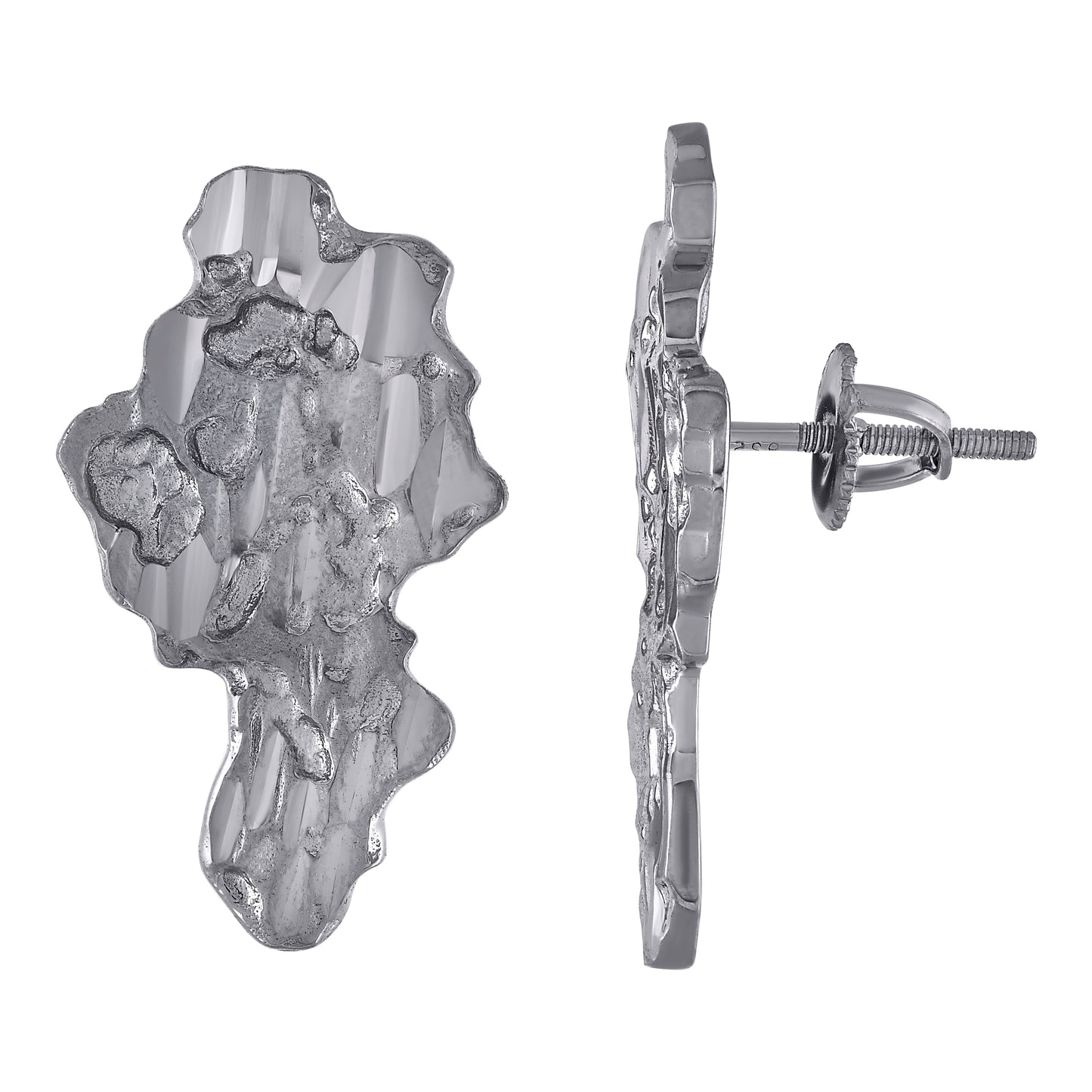 925 Sterling Silver Nugget Earrings