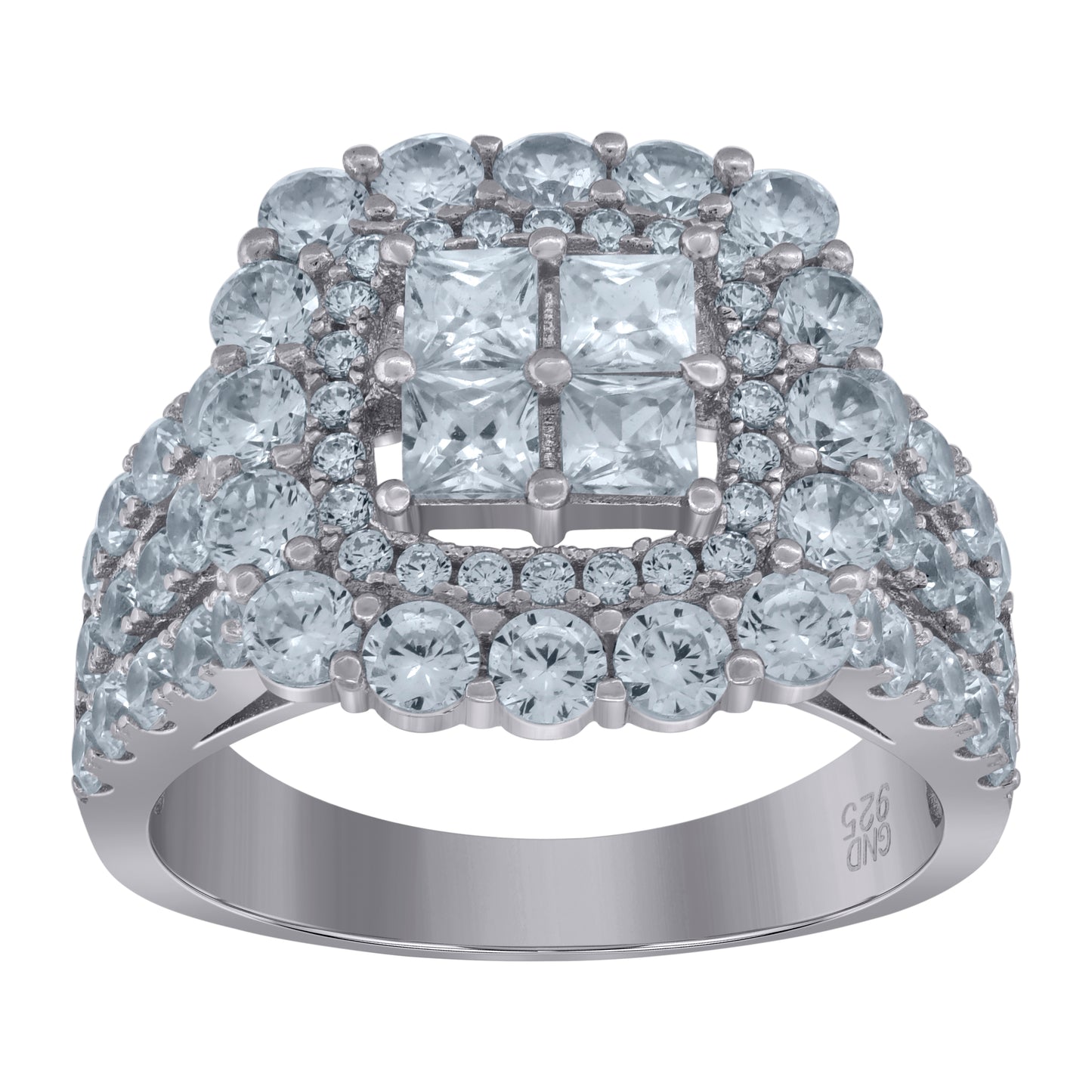 925 Sterling Silver Cz Ring-S6