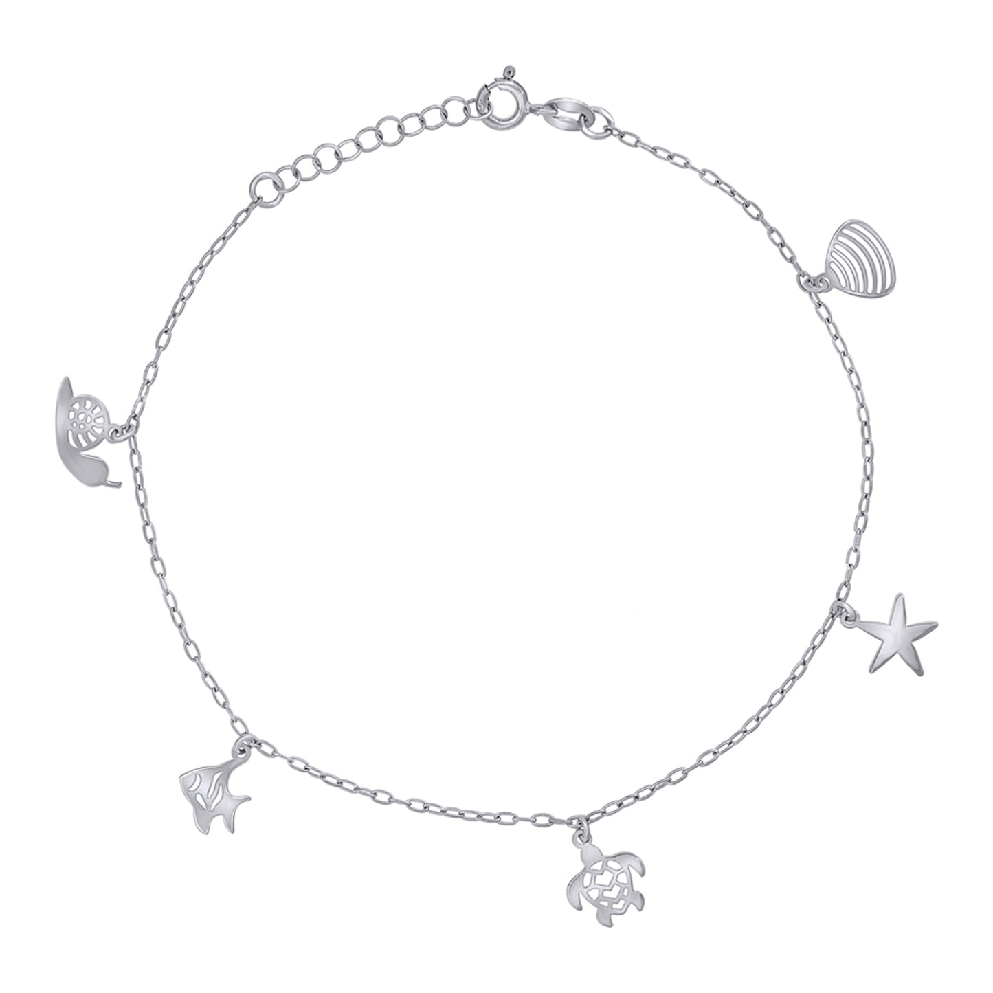 925 Sterling Silver Anklet 9"+1"