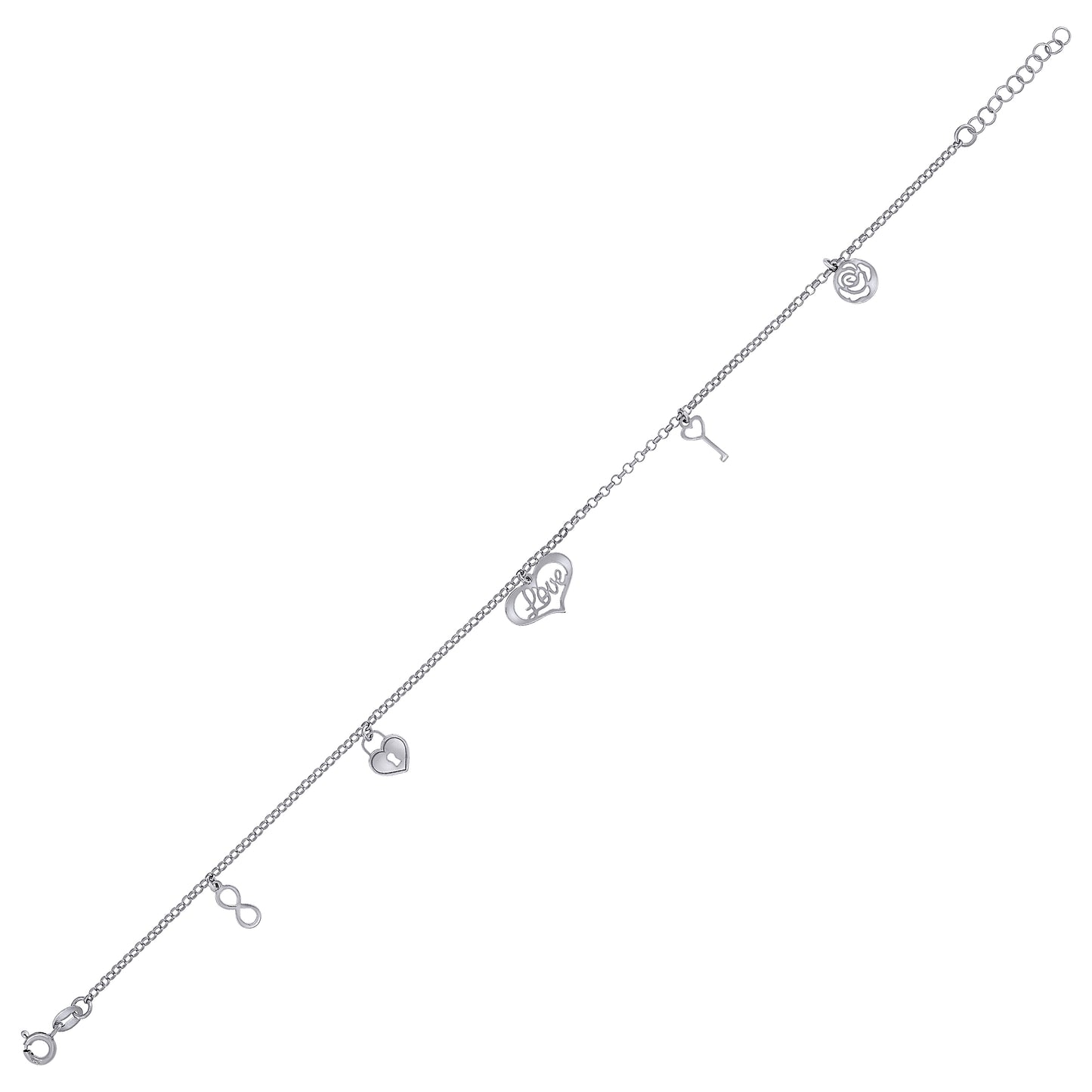 925 Sterling Silver Anklet 9"+1"