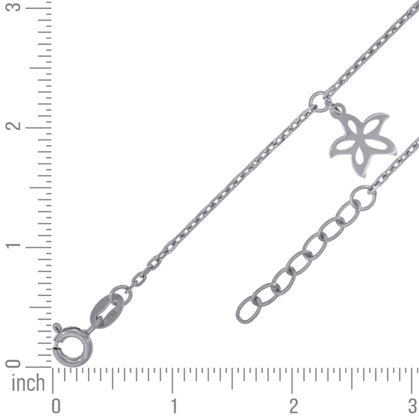 925 Sterling Silver Anklet-10"