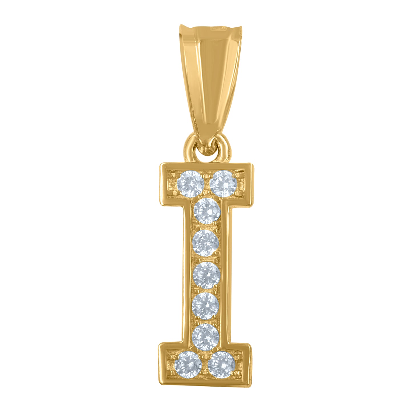 10Kt Gold Initial "I" Letter Pendant