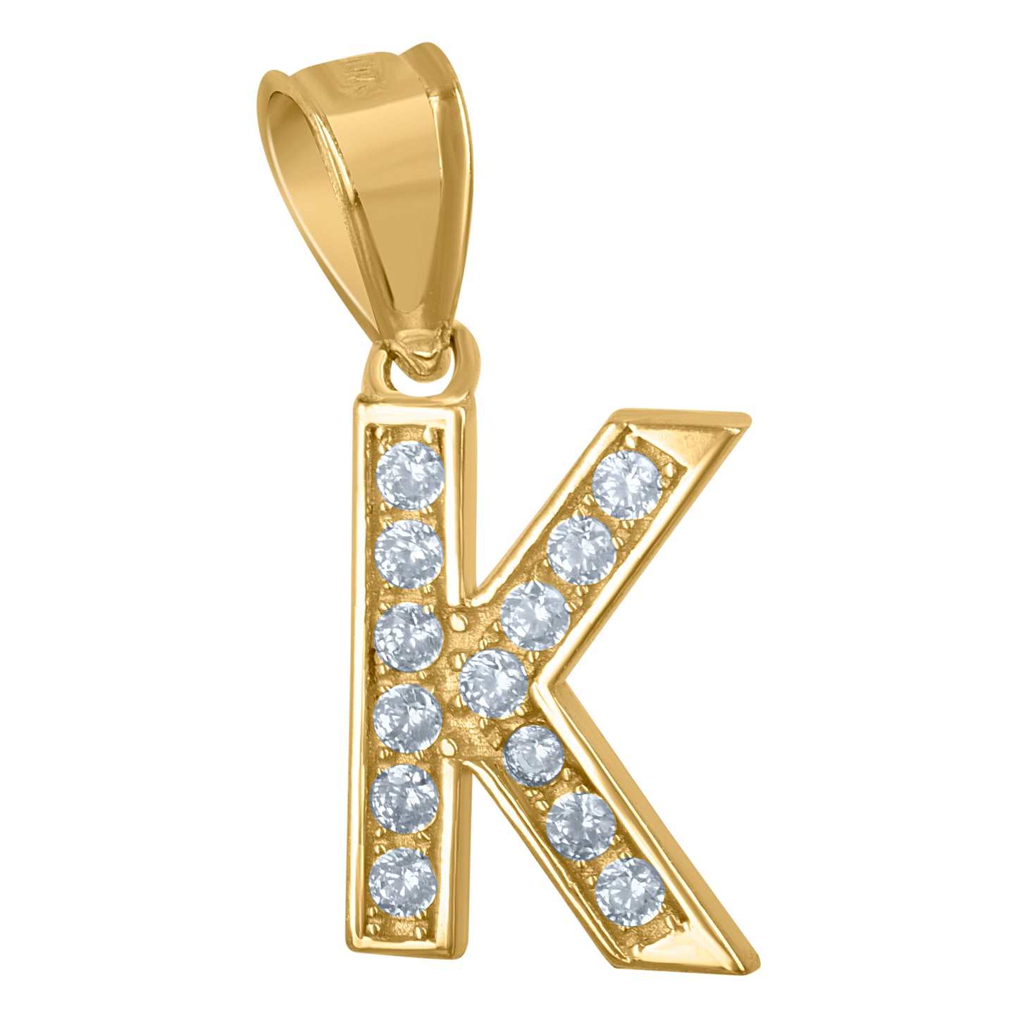 10Kt Gold Initial "K" Letter Pendant
