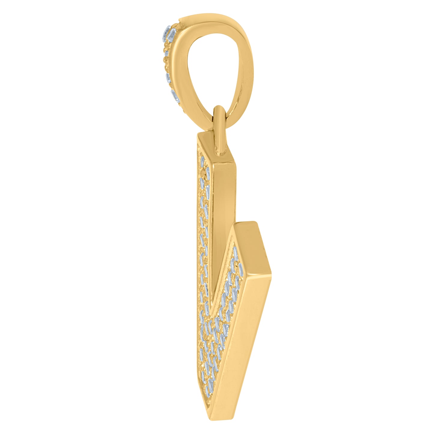 10Kt Gold Initial Letter Pendant "V"