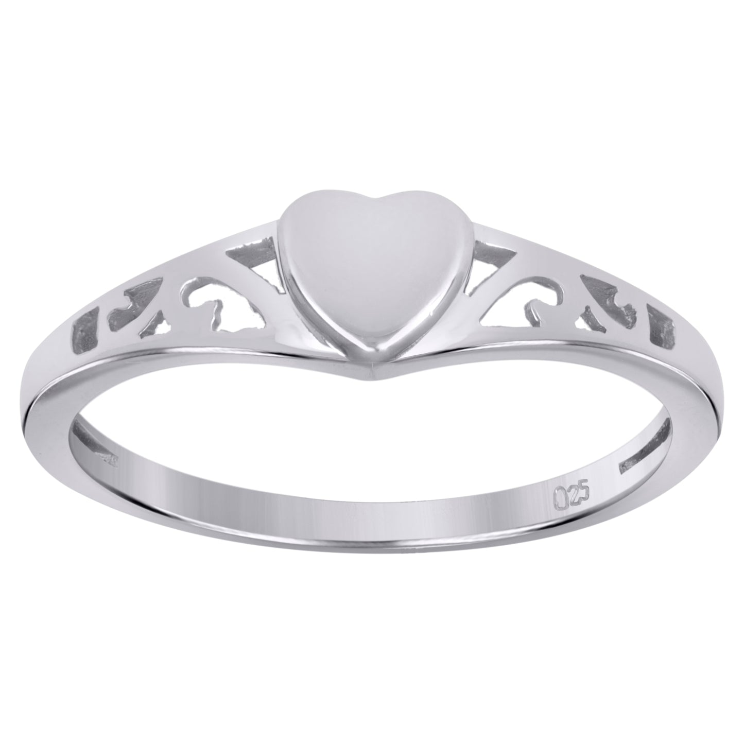 925 Sterling Silver Heart Ring S5