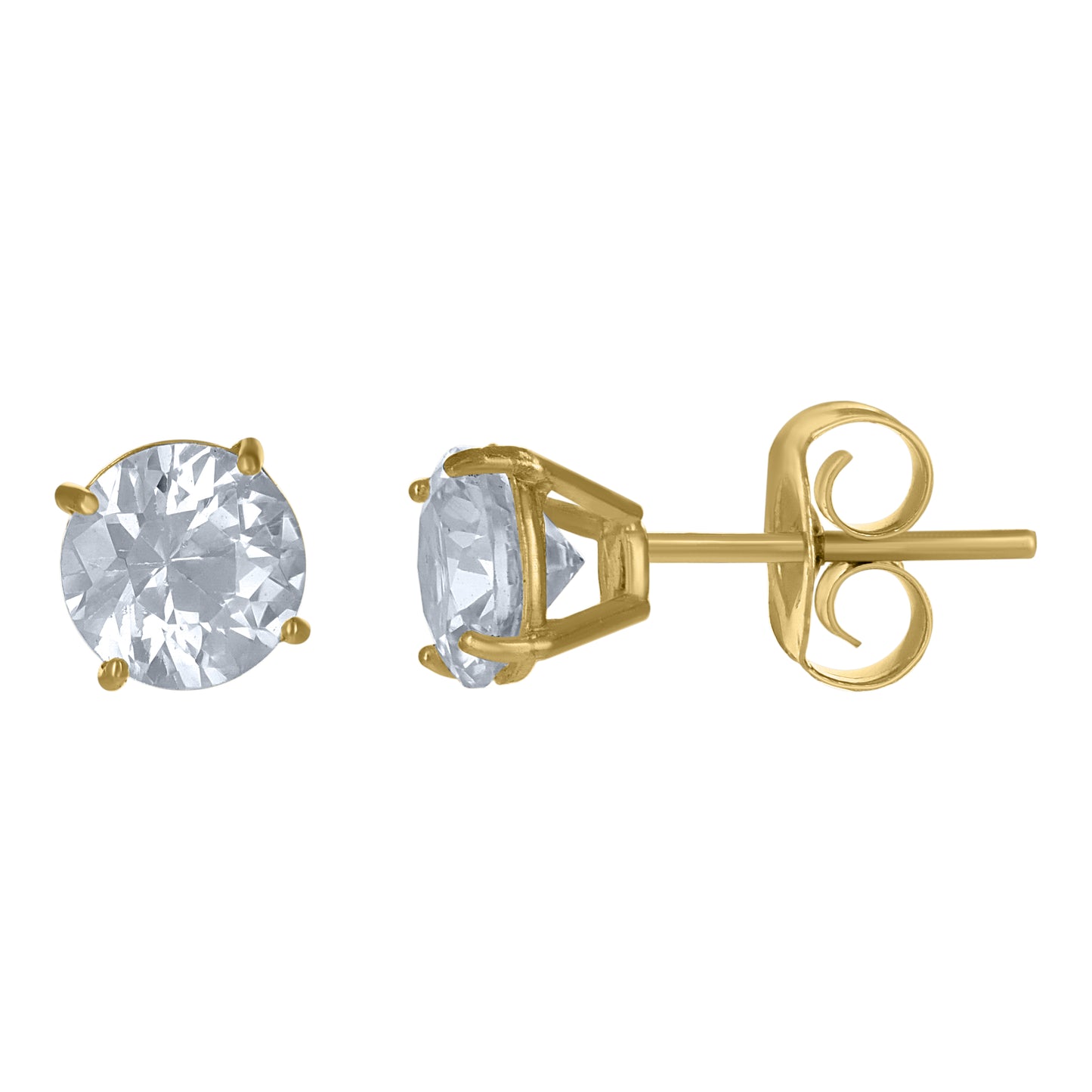 10Kt Gold 5Mm Round Cz Earrings