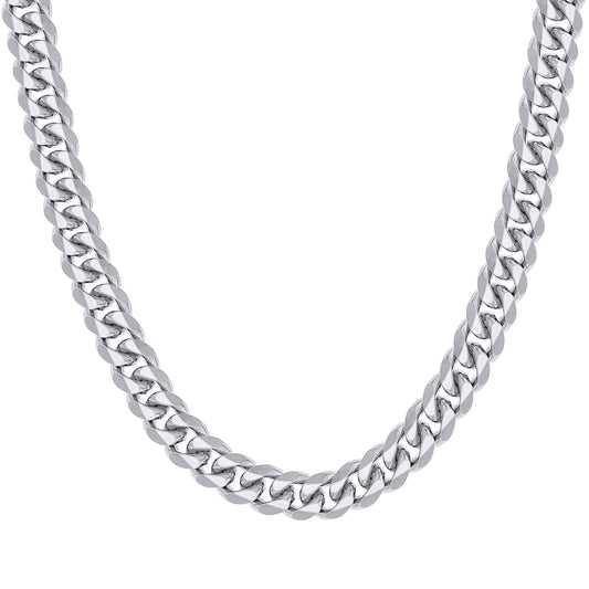 925 Silver Solid Miami Cuban Chain 9.8mm