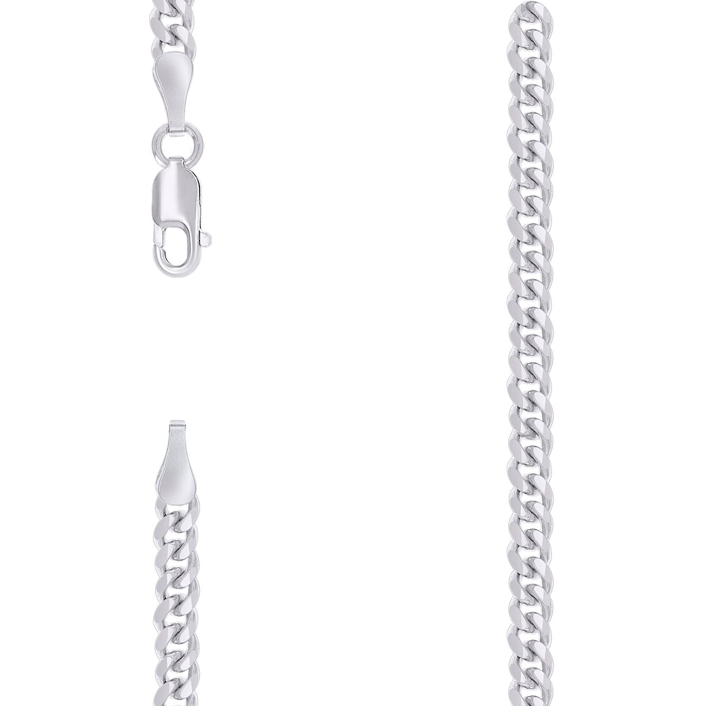 925 Silver Solid Miami Cuban Chain 3.5mm