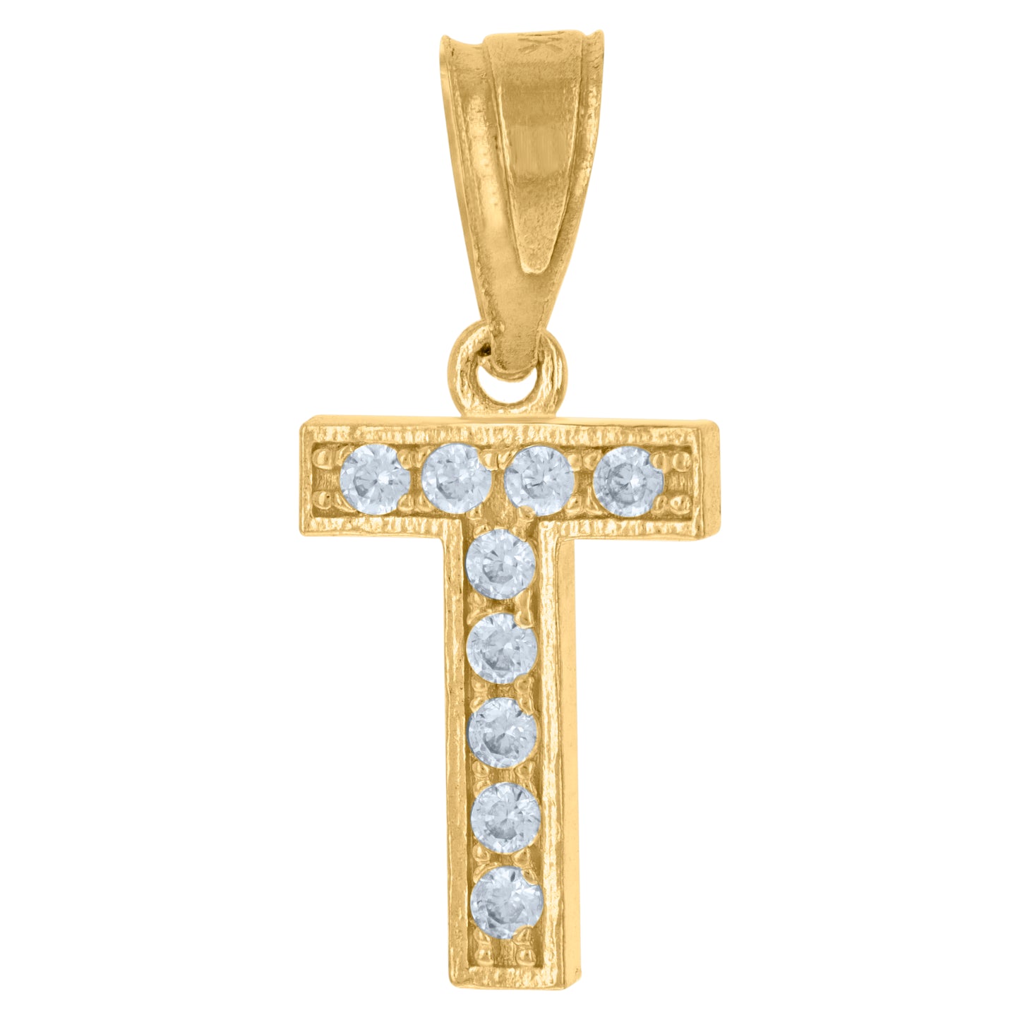 10Kt Gold Initial "T" Letter Pendant