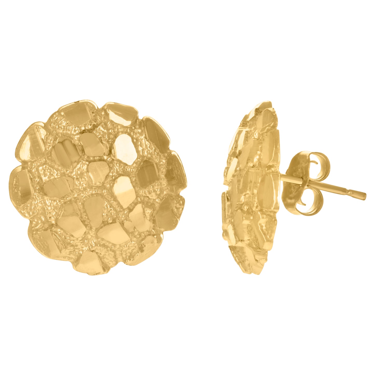 10Kt Gold Nugget Earrings