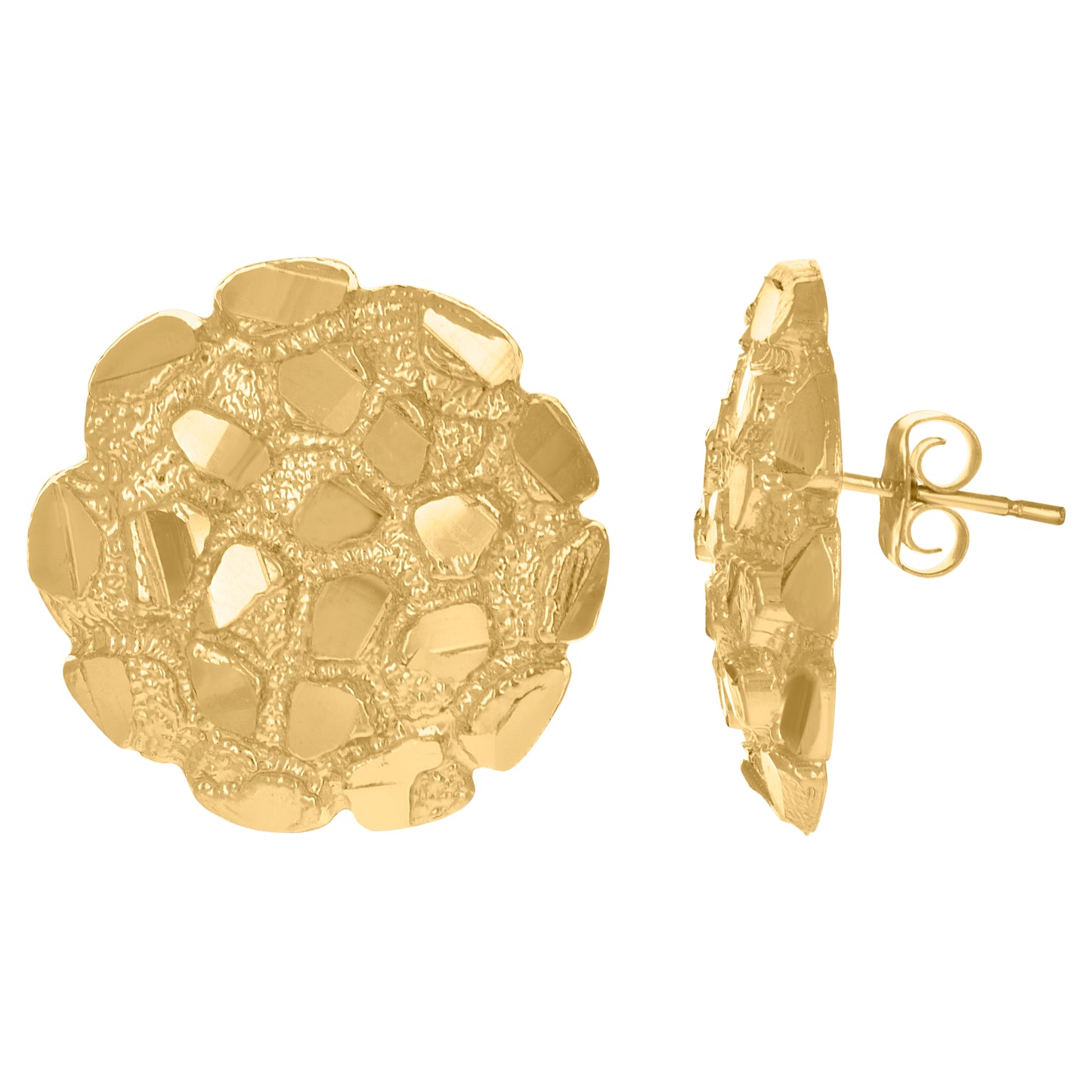 10Kt Gold Nugget Earrings