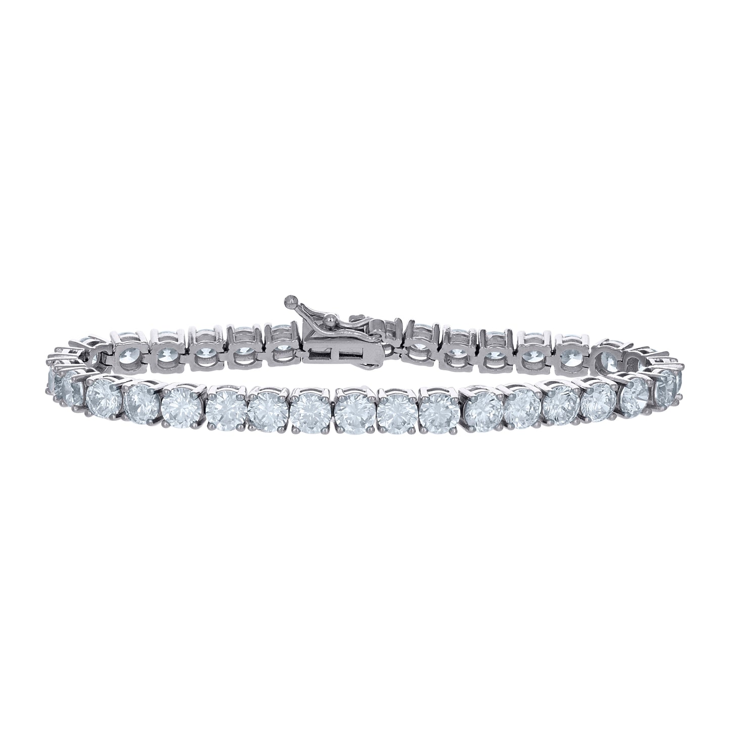 925 Sterling Silver Cz Tennis 4-Prong Necklace 5mm