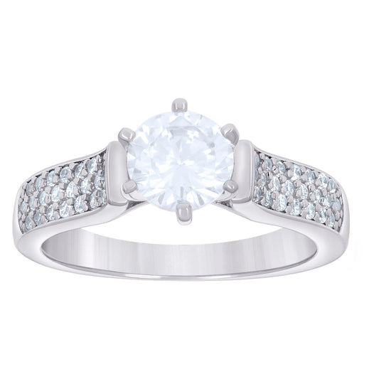 925 Sterling Silver Cz Ring S6