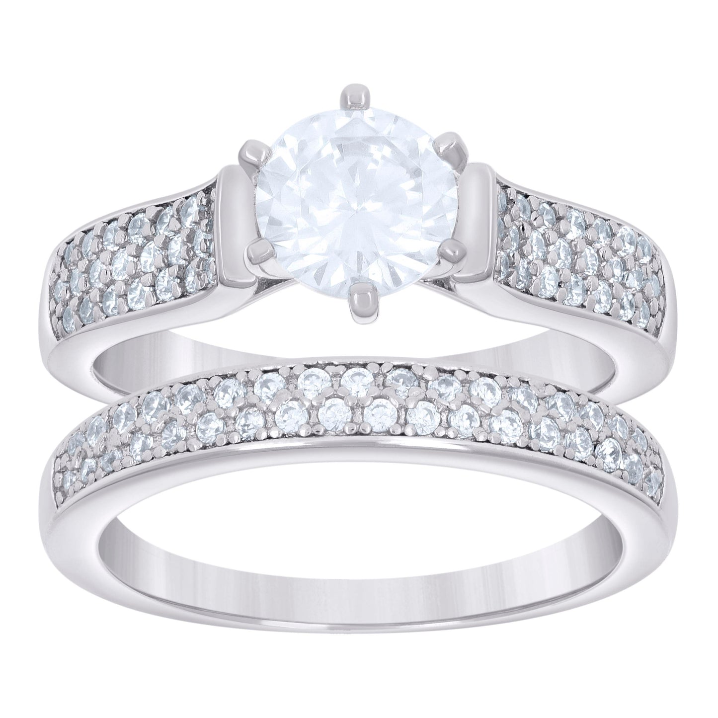 925 Sterling Silver Cz Ring S6