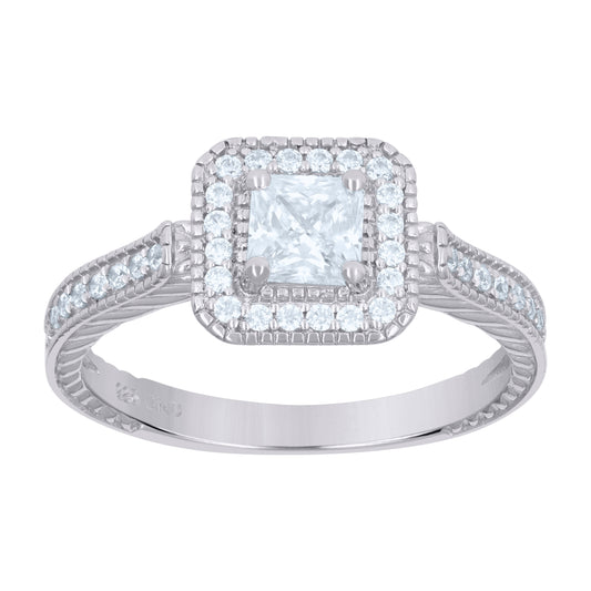 925 Sterling Silver Cz Duo Ring S7