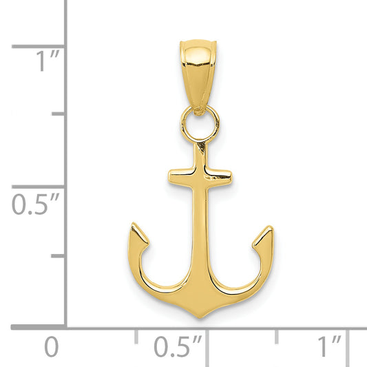 10k Anchor Pendant