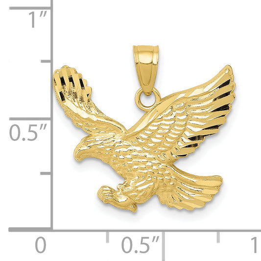10k Diamond-cut Eagle Pendant