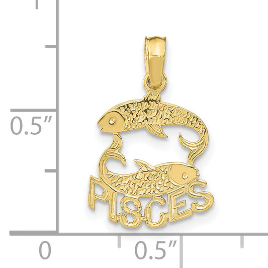 10K PISCES Zodiac Charm
