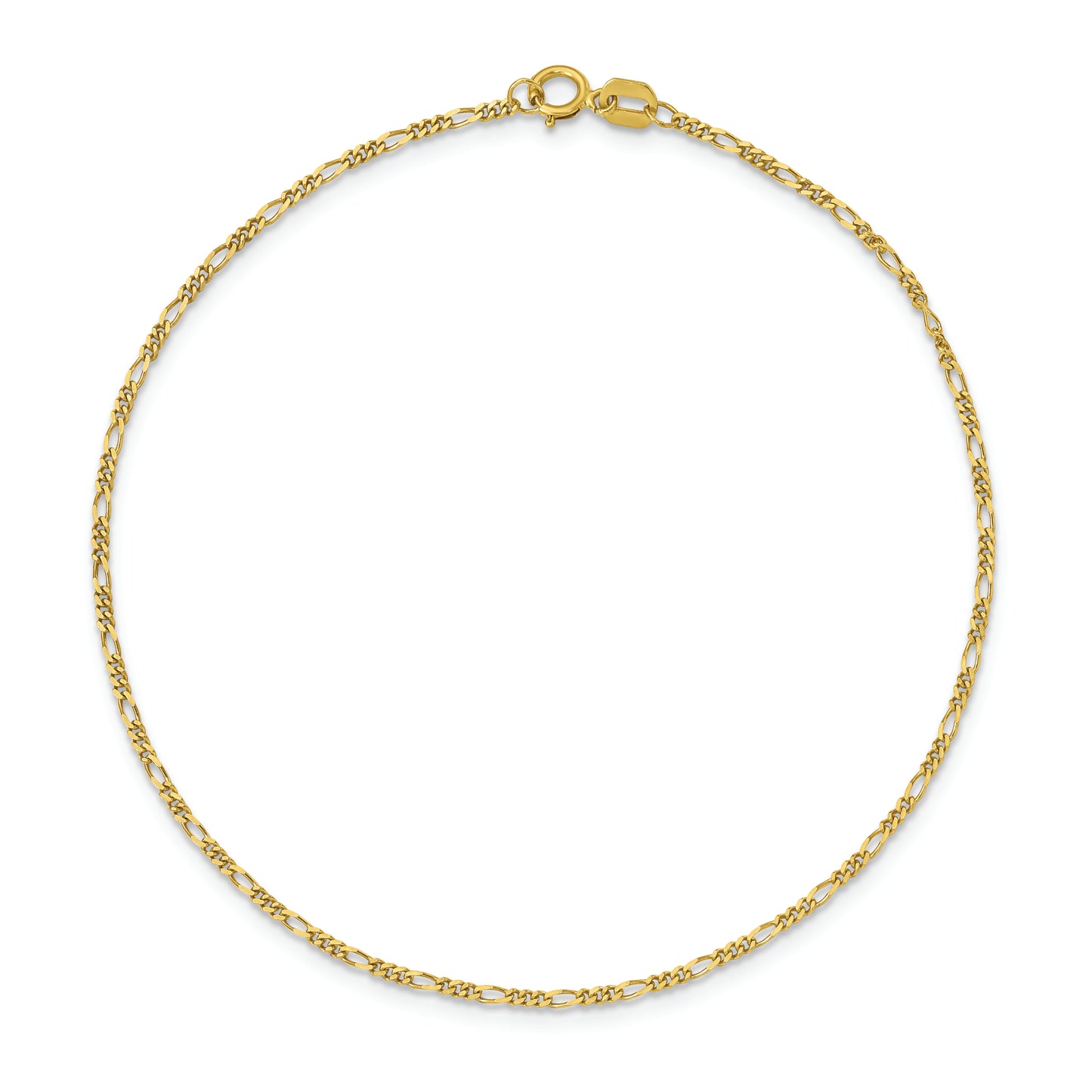 10k 1.25mm Flat Figaro Chain Anklet
