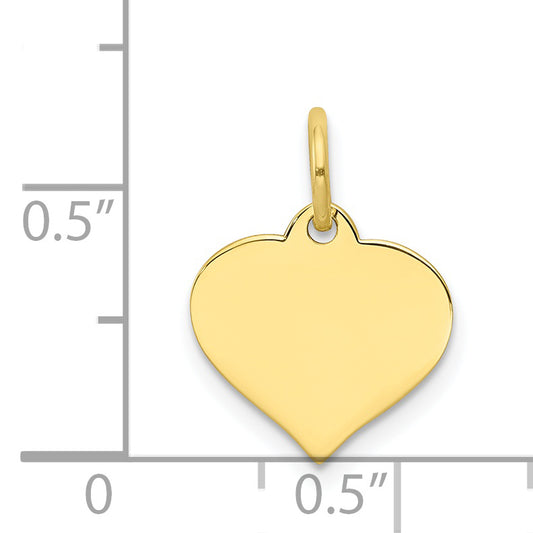 10k Plain .013 Gauge Heart Disc Charm