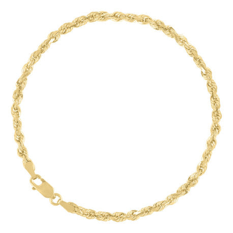 10kt Yellow Gold Solid Rope Chain 4mm 8 to 30 inches