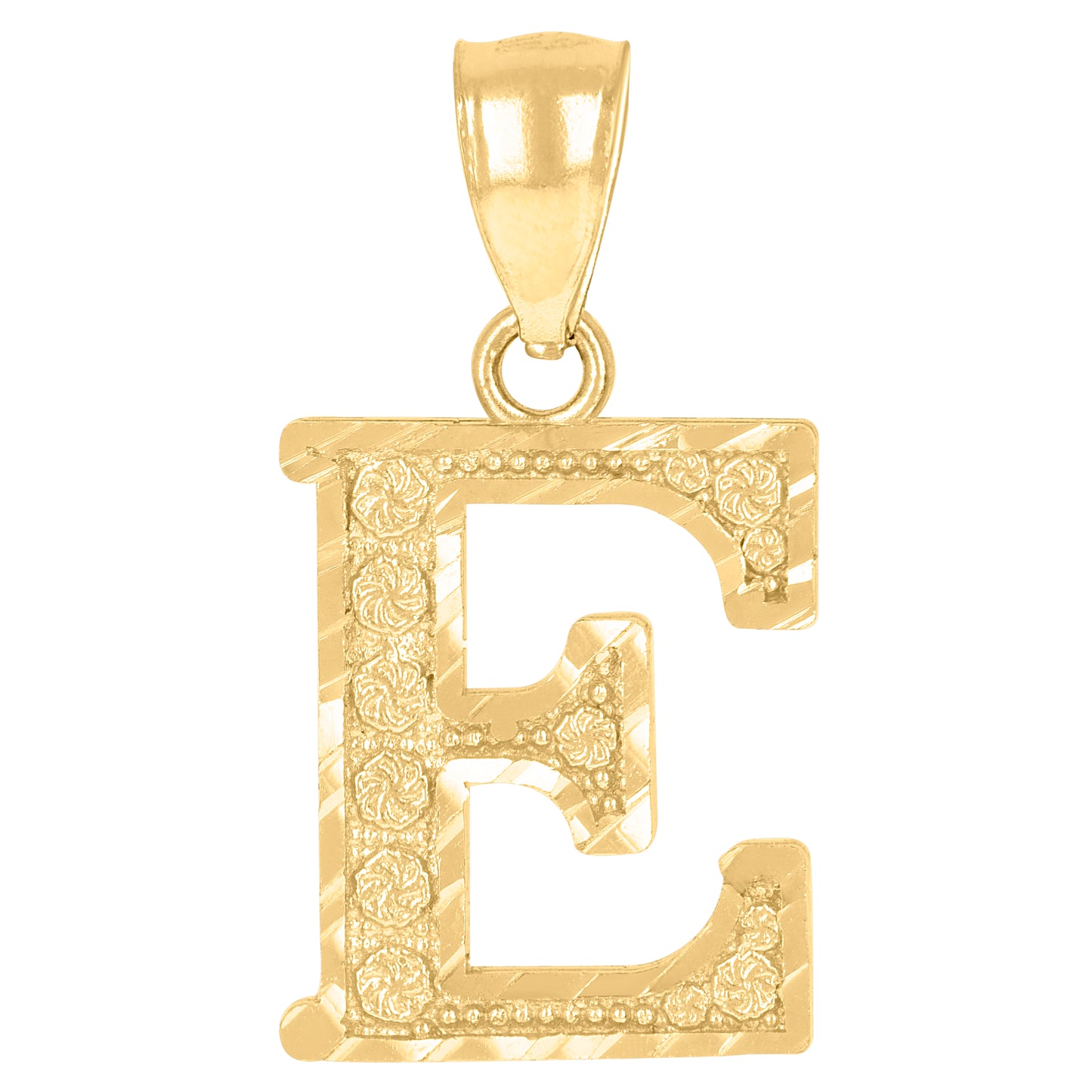 10Kt Gold Initial Letter Pendant "E"