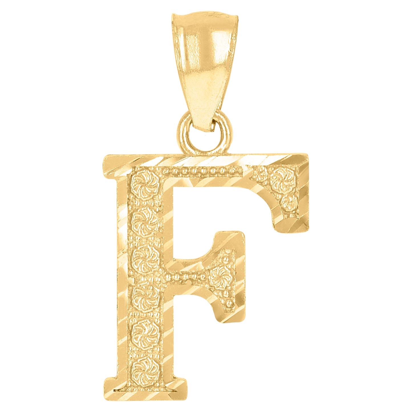 10Kt Gold Initial Letter Pendant "F"