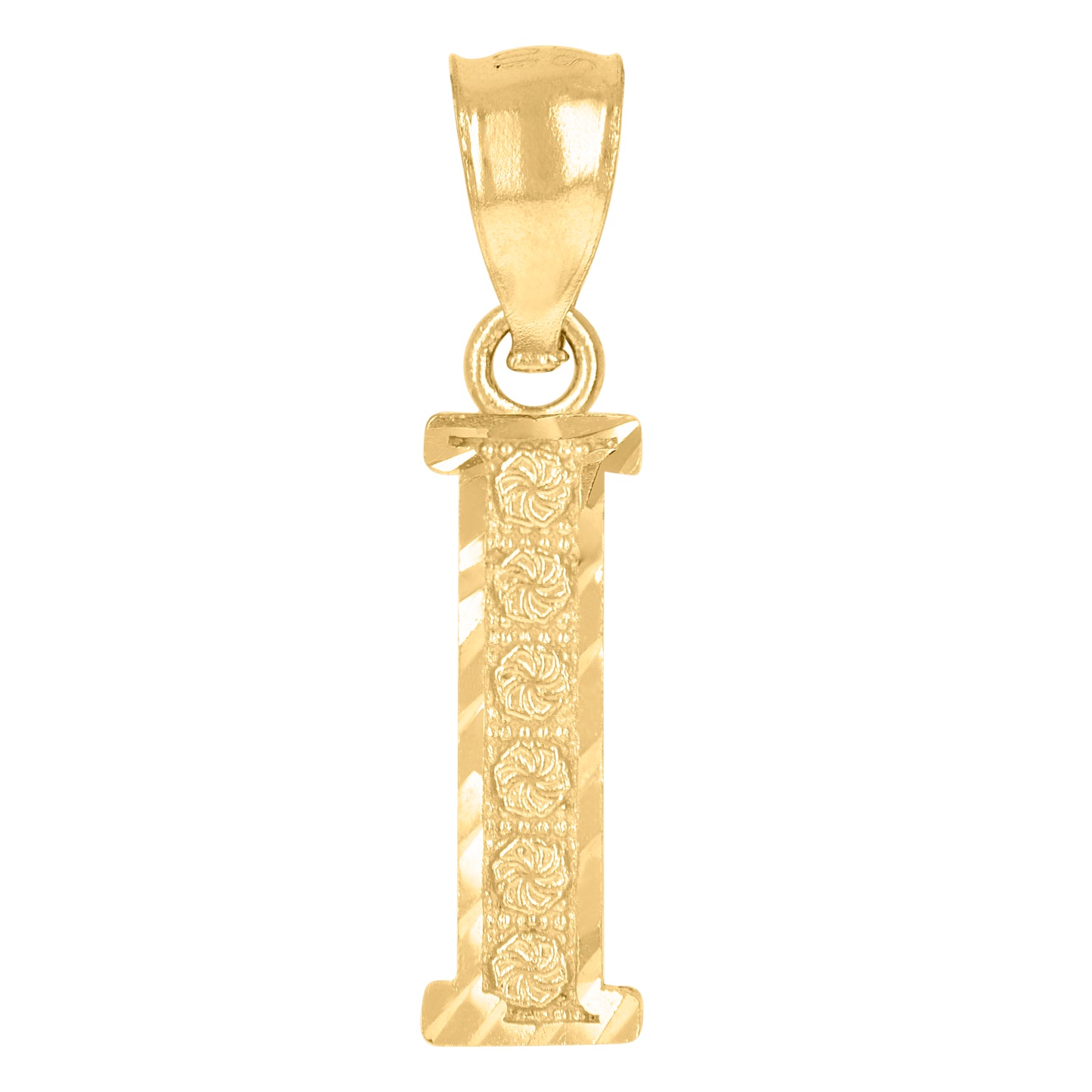 10Kt Gold Initial Letter Pendant "I"
