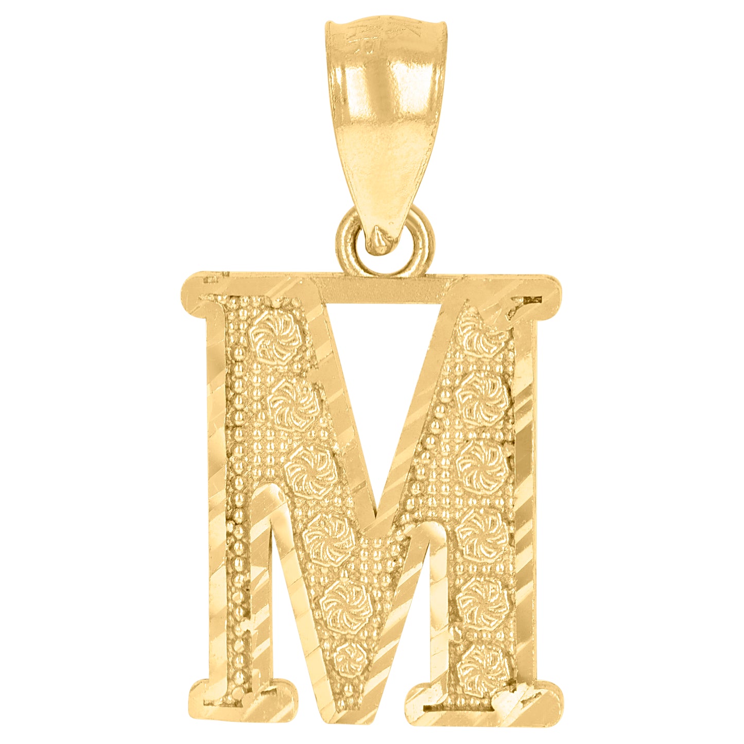 10Kt Gold Initial Letter Pendant "M"