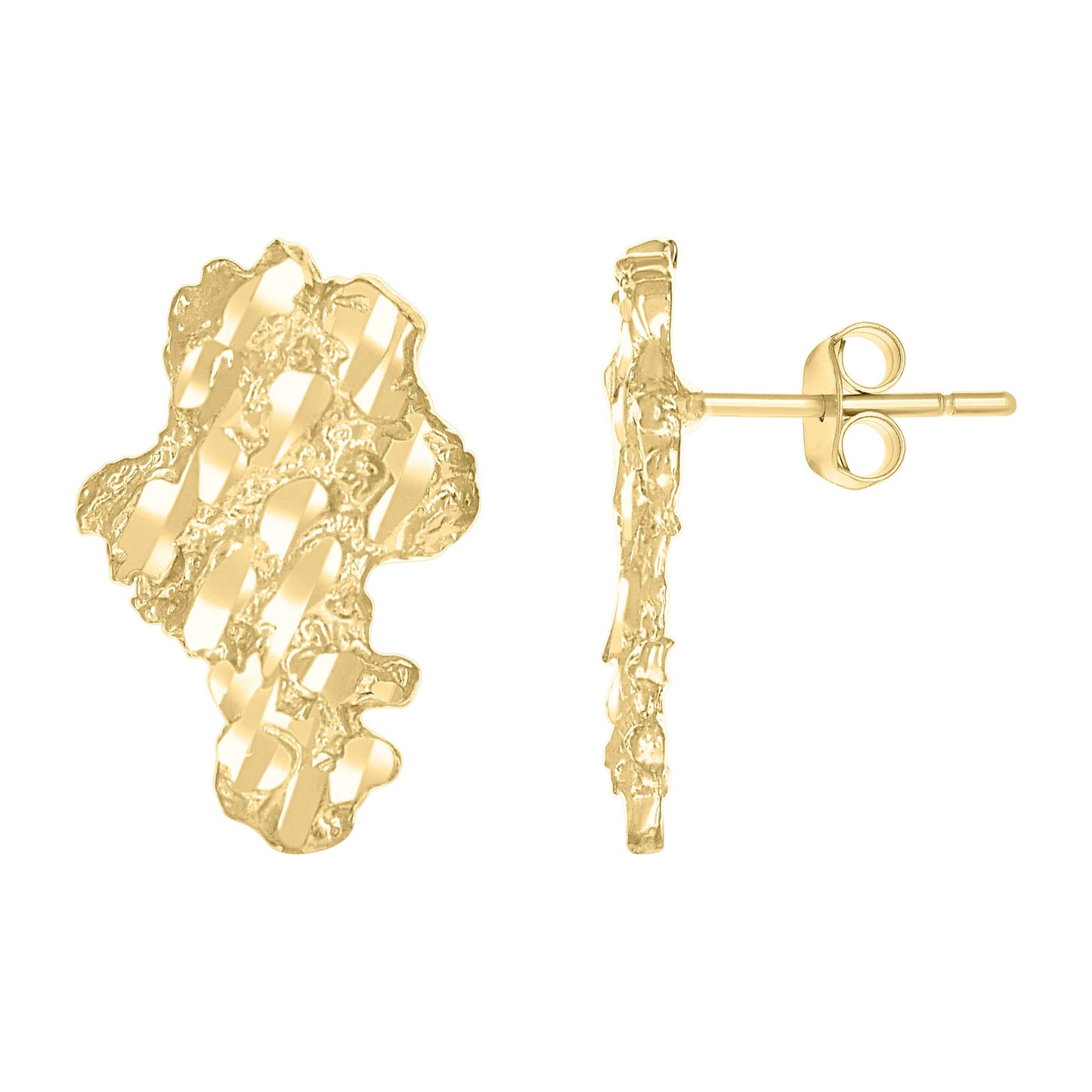 10Kt Gold Nugget Earrings