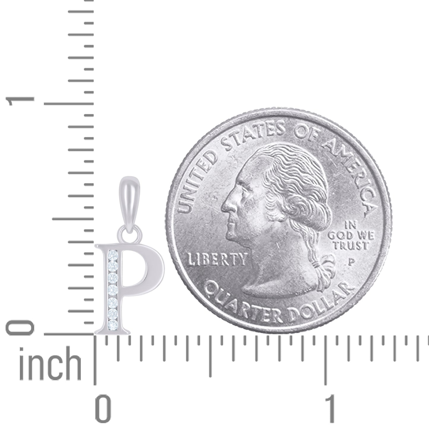 925 Sterling Silver Initial"P"