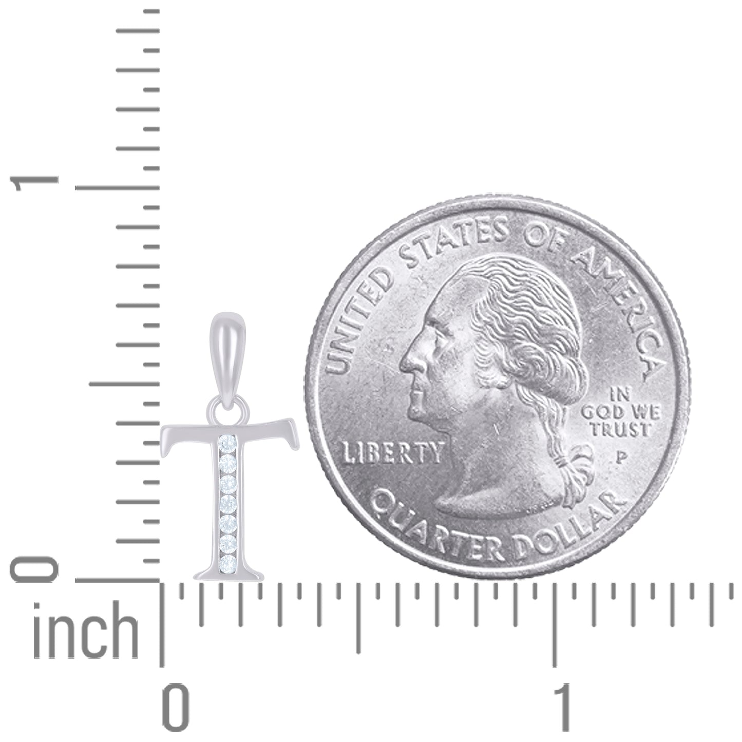 925 Sterling Silver Initial"T"