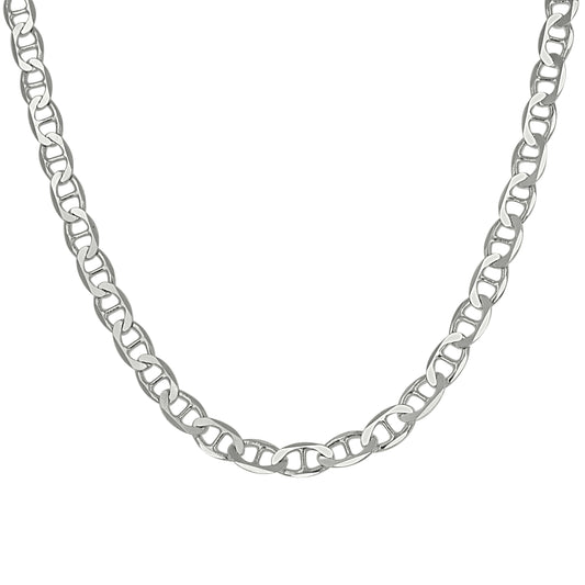 925 Sterling Silver Solid Classic Mariner Chain 4mm
