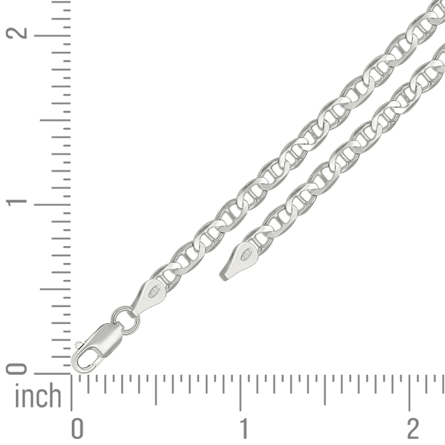 925 Silver Solid Classic Mariner Chain 4mm-9